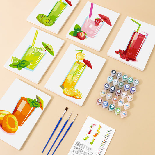 Paint by Numbers - 6 Mini Paintings | Cocktail Set