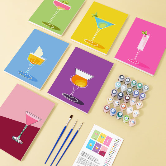 Paint by Numbers - 6 Mini Paintings | Cocktail Set