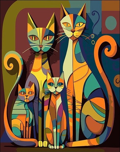 Paint by Numbers Kit Abstract Cat