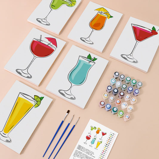 Paint by Numbers - 6 Mini Paintings | Cocktail Set