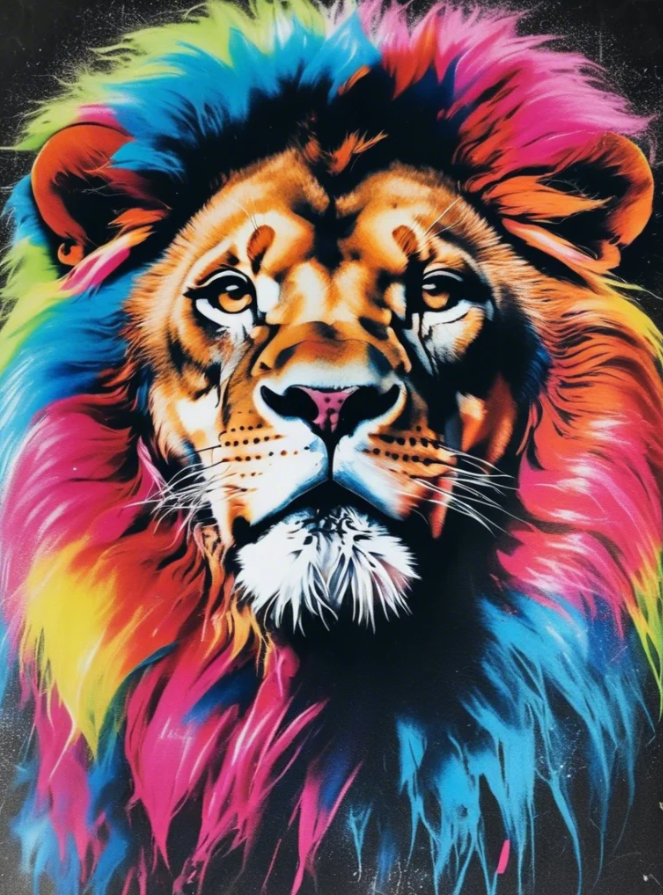 Paint by Numbers Kit Abstract Colorful Lion