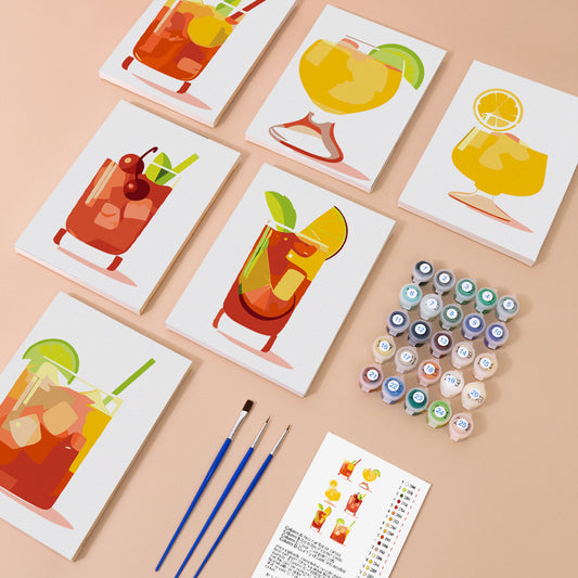 Paint by Numbers - 6 Mini Paintings | Cocktail Set