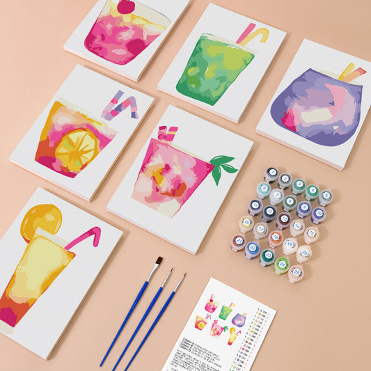 Paint by Numbers - 6 Mini Paintings | Cocktail Set