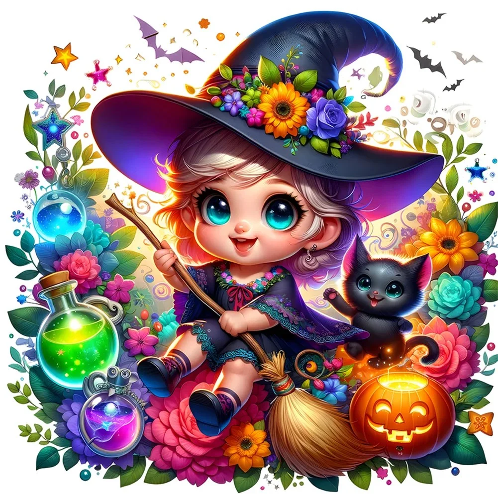 Paint by Numbers Kit Little Witch