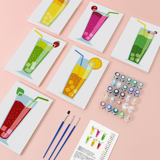 Paint by Numbers - 6 Mini Paintings | Cocktail Set