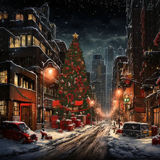 Paint by Numbers Kit Christmas Street Scene