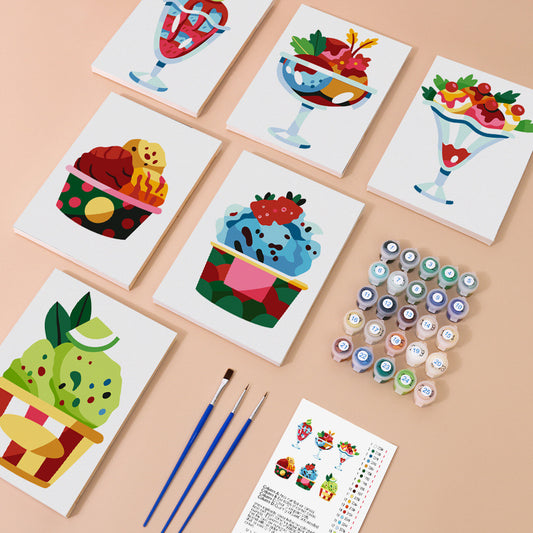Paint by Numbers - 6 Mini Paintings | Dessert Set