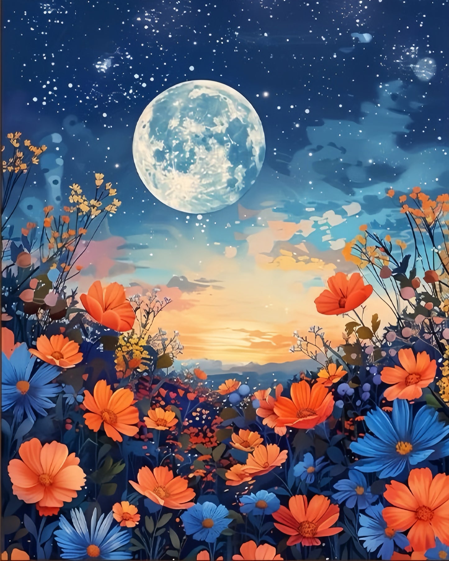 Paint by Numbers Kit Moon And Garden