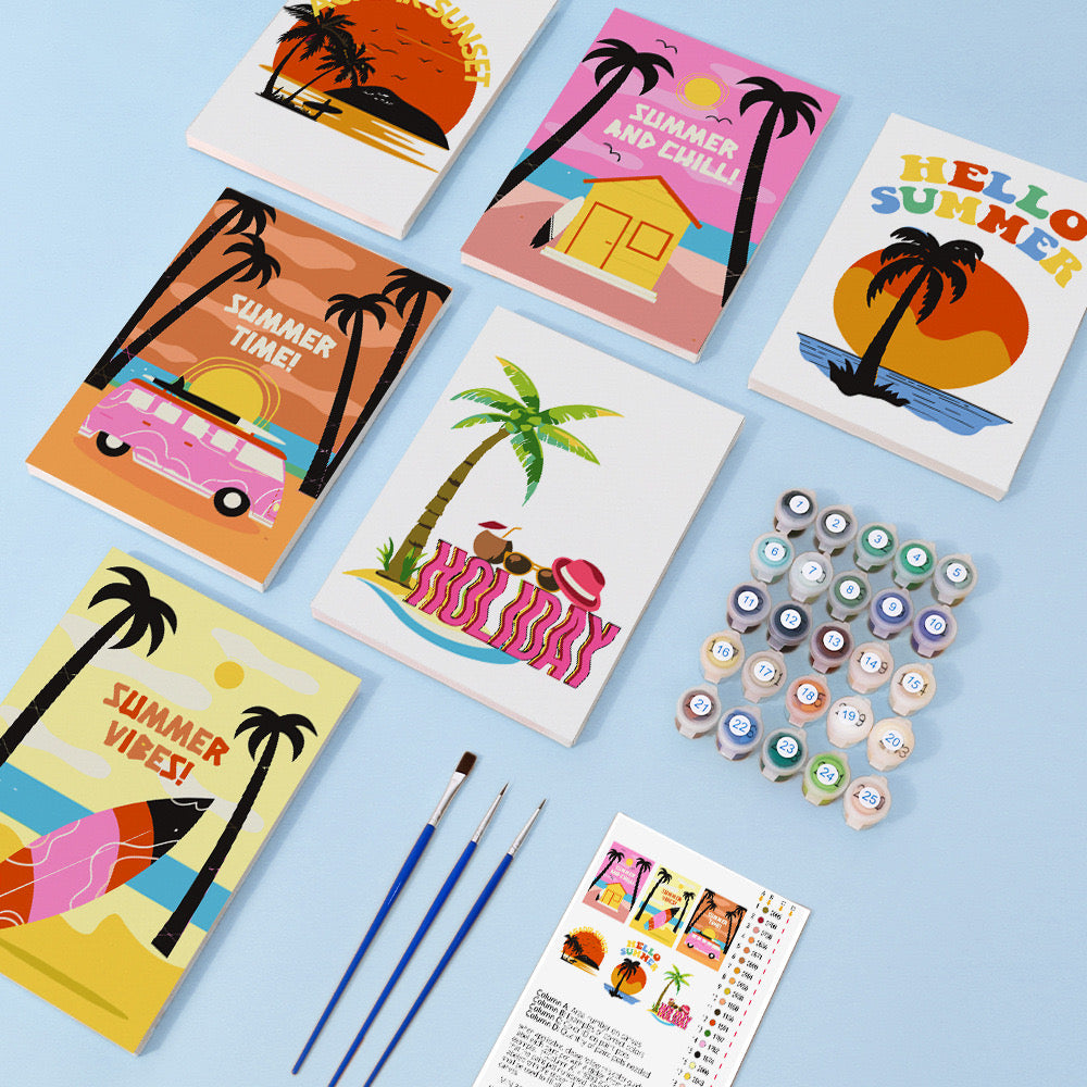 Paint by Numbers - 6 Mini Paintings | Landscape Set