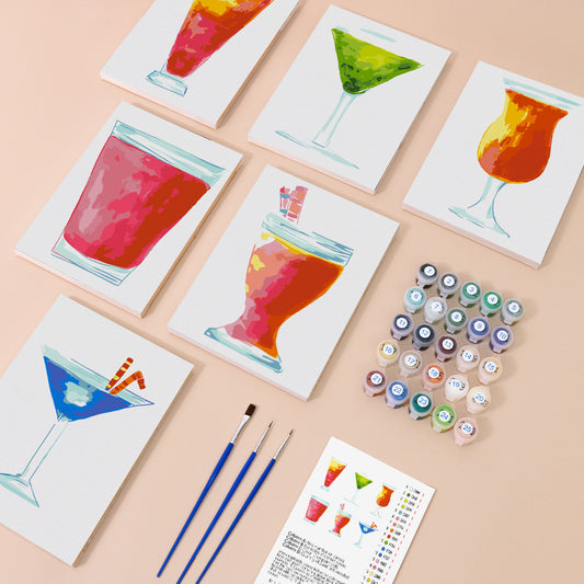 Paint by Numbers - 6 Mini Paintings | Cocktail Set