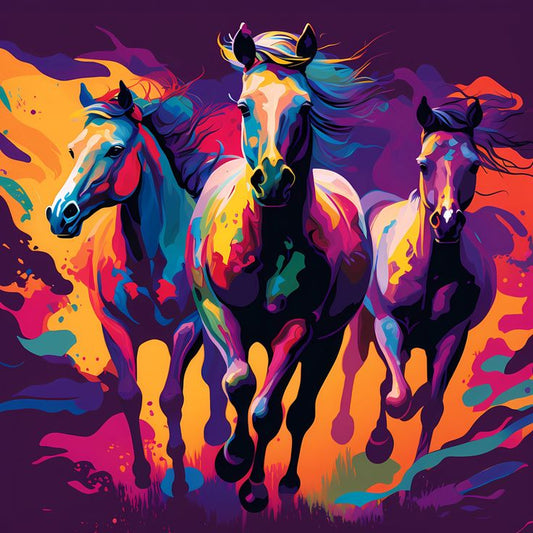 Paint by Numbers Kit Colorful Horses