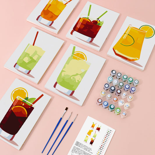Paint by Numbers - 6 Mini Paintings | Cocktail Set