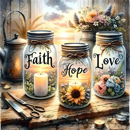 Paint by Numbers Kit Faith Hope Love