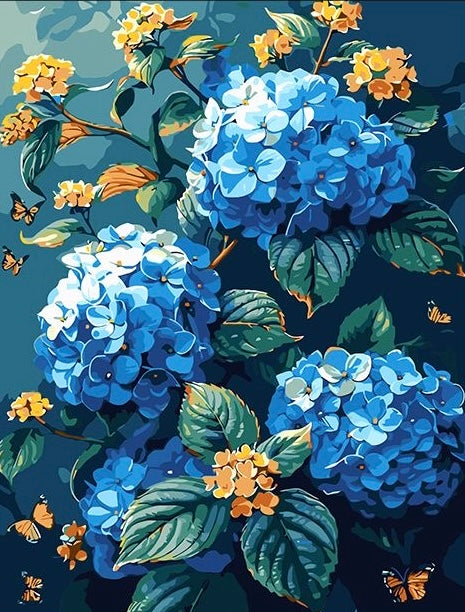 Paint by Numbers Kit Blue Flowers