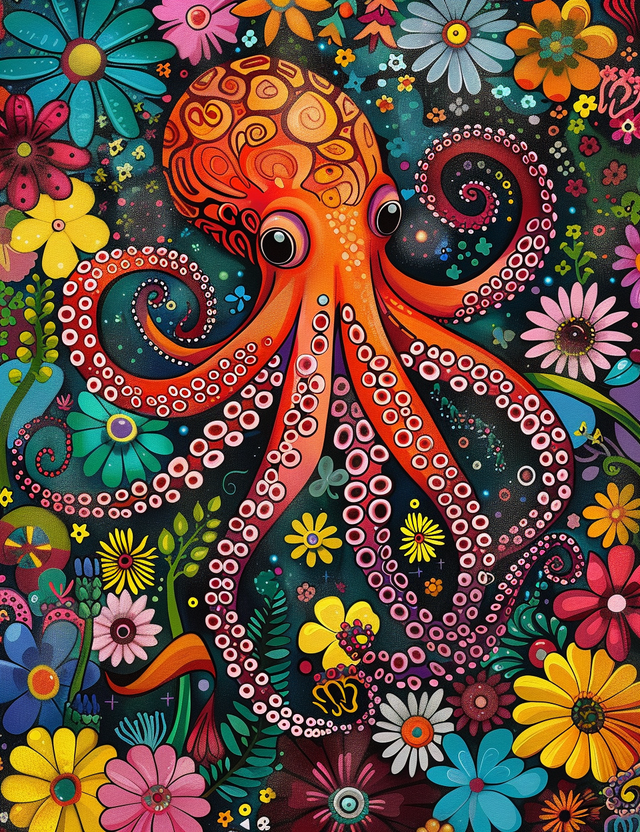 Paint by Numbers Kit Abstract Octopus