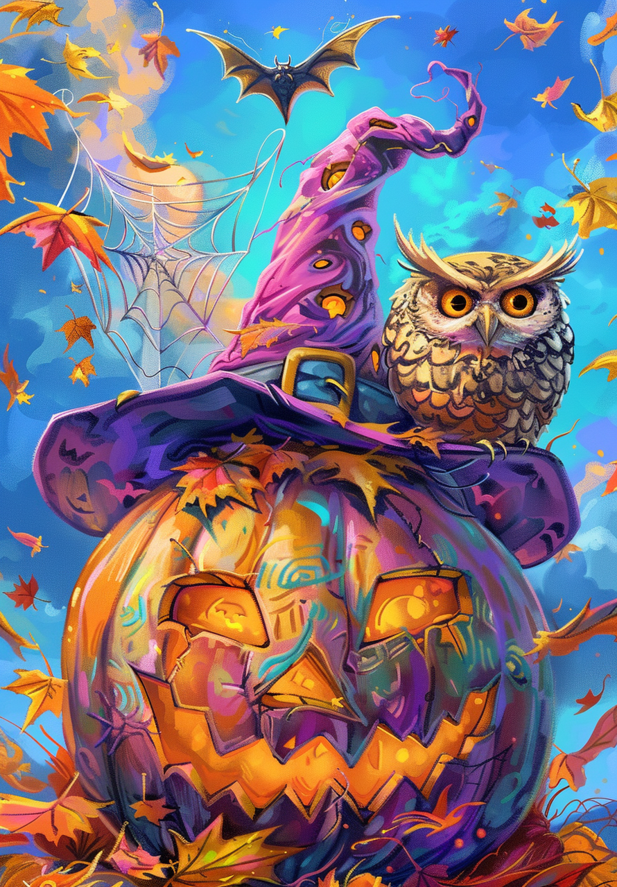 Paint by Numbers Kit Scary Pumpkin