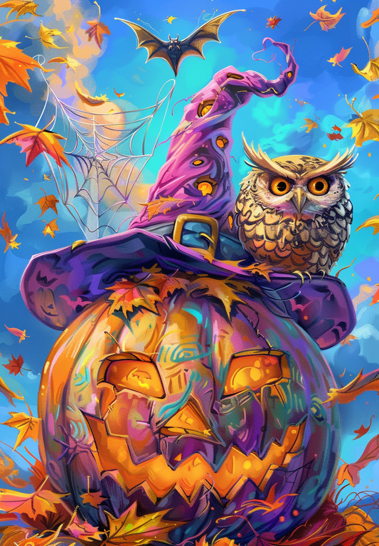 Paint by Numbers Kit Scary Pumpkin