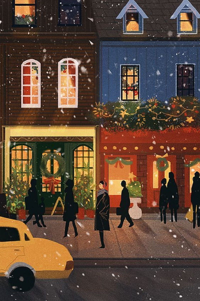 Paint by Numbers Kit Christmas Street Scene