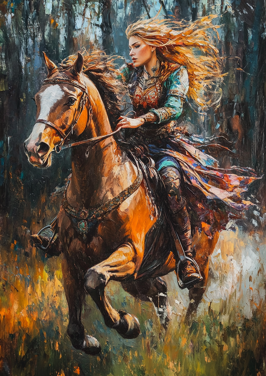 Paint by Numbers Kit Woman Riding A Horse