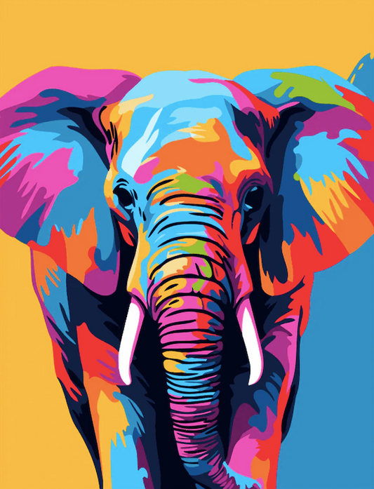 Paint by Numbers Kit Abstract Colorful Elephant