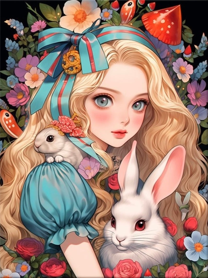 Paint by Numbers Kit Girl And Rabbit