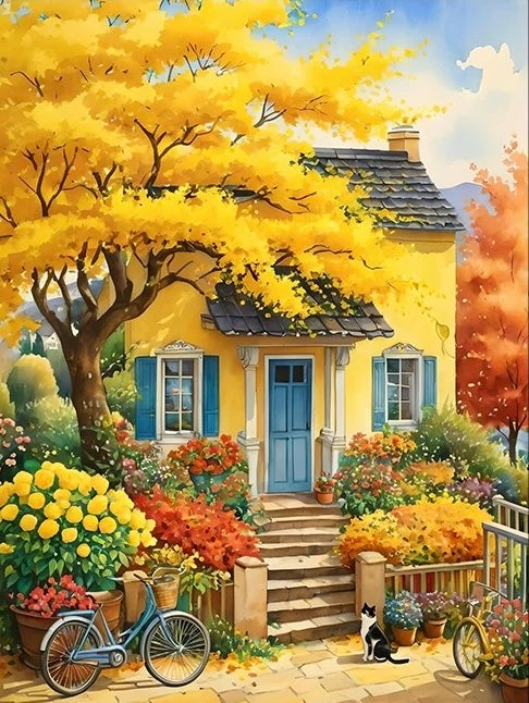 Paint by Numbers Kit Autumn Scene