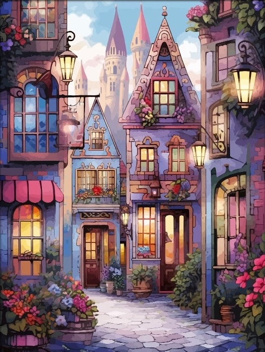 Paint by Numbers Kit Fairytale Town