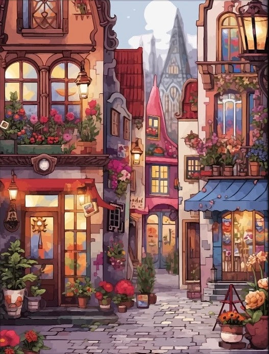 Paint by Numbers Kit Fairytale Town