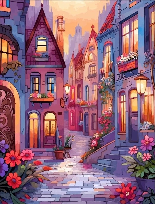 Paint by Numbers Kit Fairytale Town