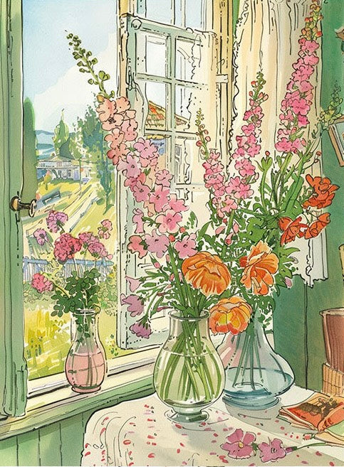 Paint by Numbers Kit Illustration Style Flowers