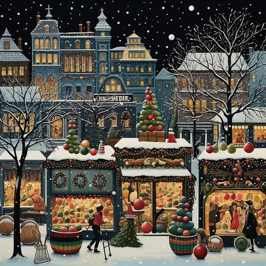 Paint by Numbers Kit Christmas Street Scene