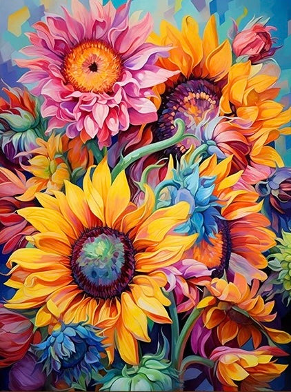 Paint by Numbers Kit Colorful Flowers