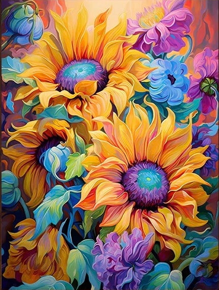 Paint by Numbers Kit Colorful Flowers