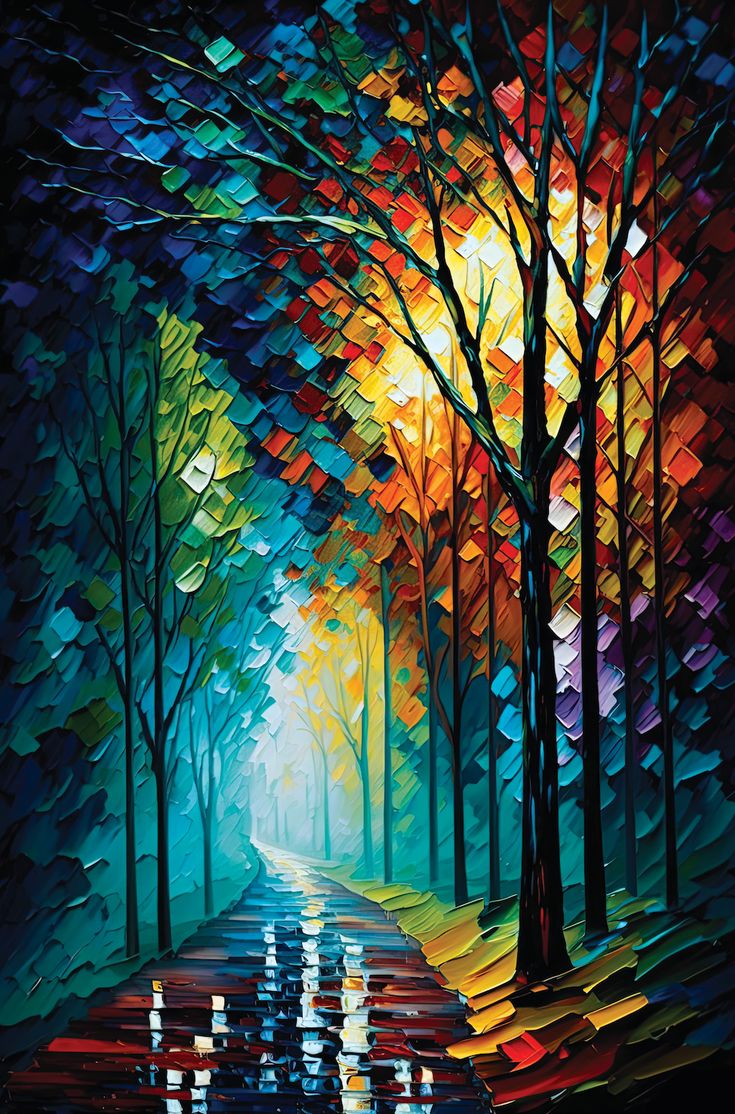 Paint by Numbers Kit Abstract Forest