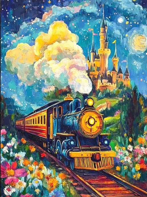 Paint by Numbers Kit Romantic Train