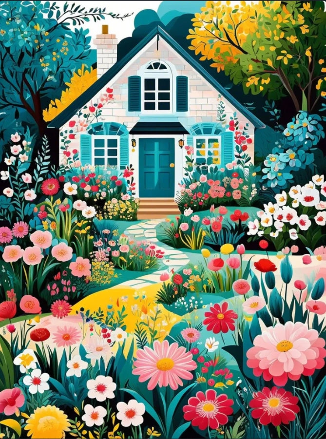 Paint by Numbers Kit Garden House