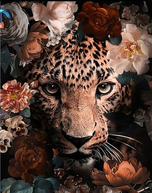 Paint by Numbers Kits Leopard In The Flowers