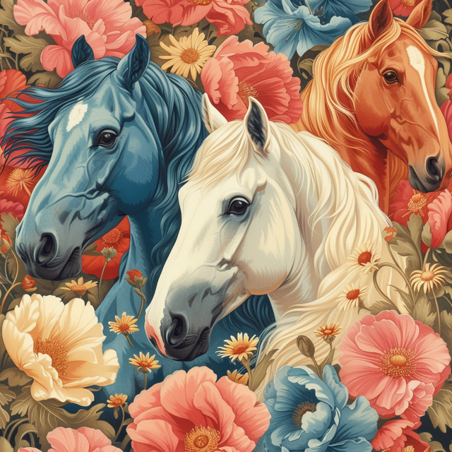 Paint by Numbers Kit Horse In Flowers