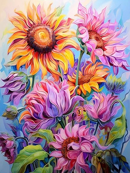 Paint by Numbers Kit Colorful Flowers