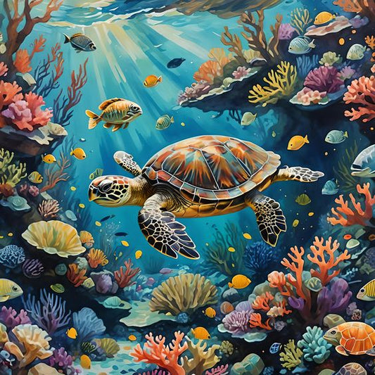 Paint by Numbers Kit Sea Turtles