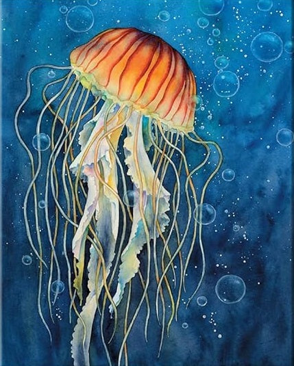 Paint by Numbers Kits Floating Jellyfish