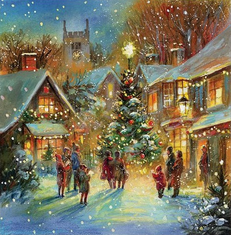 Paint by Numbers Kit Christmas Street Scene