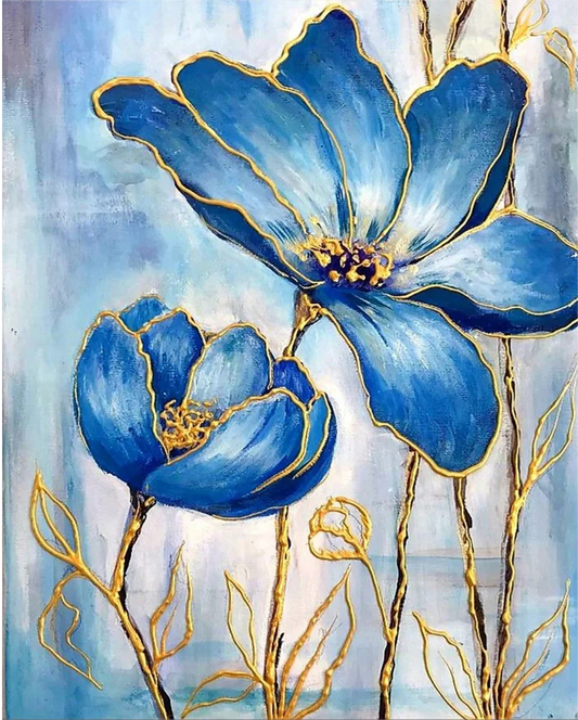 Paint by Numbers Kits Blue Flowers