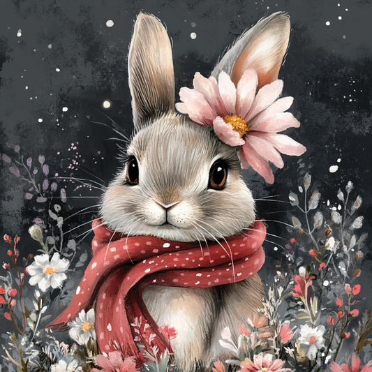 Paint by Numbers Kit Rabbit In The Flowers