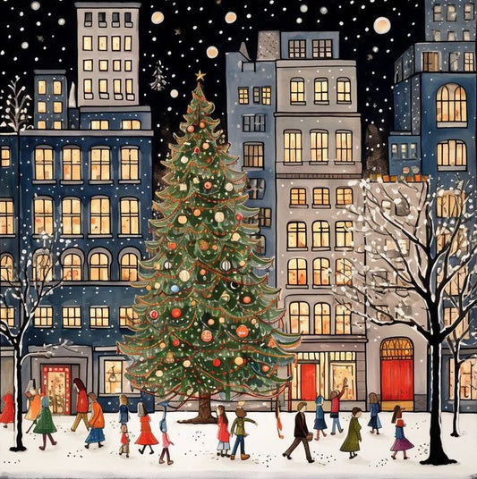 Paint by Numbers Kit Christmas Street Scene