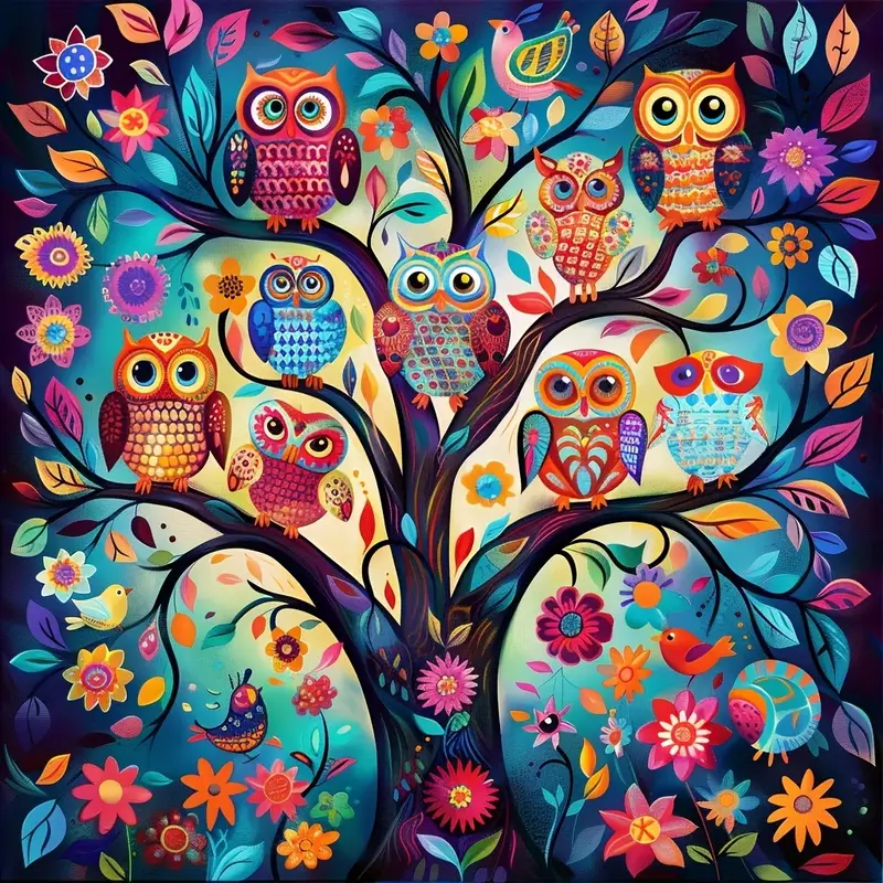 Paint by Numbers Kit Abstract Owl