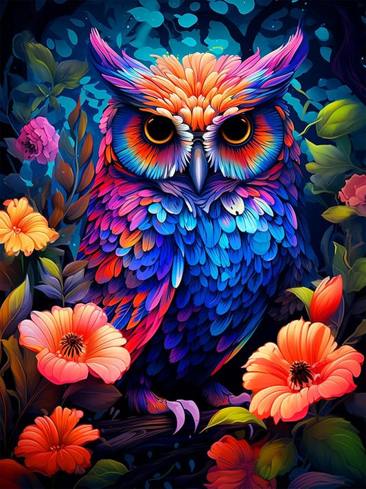 Paint by Numbers Kit Colored Owl