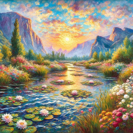 Paint by Numbers Kit Flower Beautiful Scenery