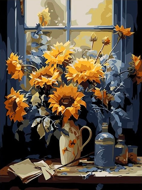 Paint by Numbers Kit Sunflowers