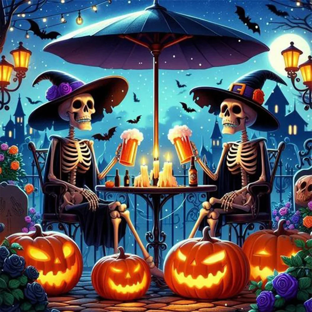 Paint by Numbers Kit Halloween Skeleton